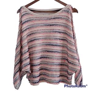 Anthropologie Postage Stamp Malu Striped Dolman-Sleeve Knit Sweater Medium